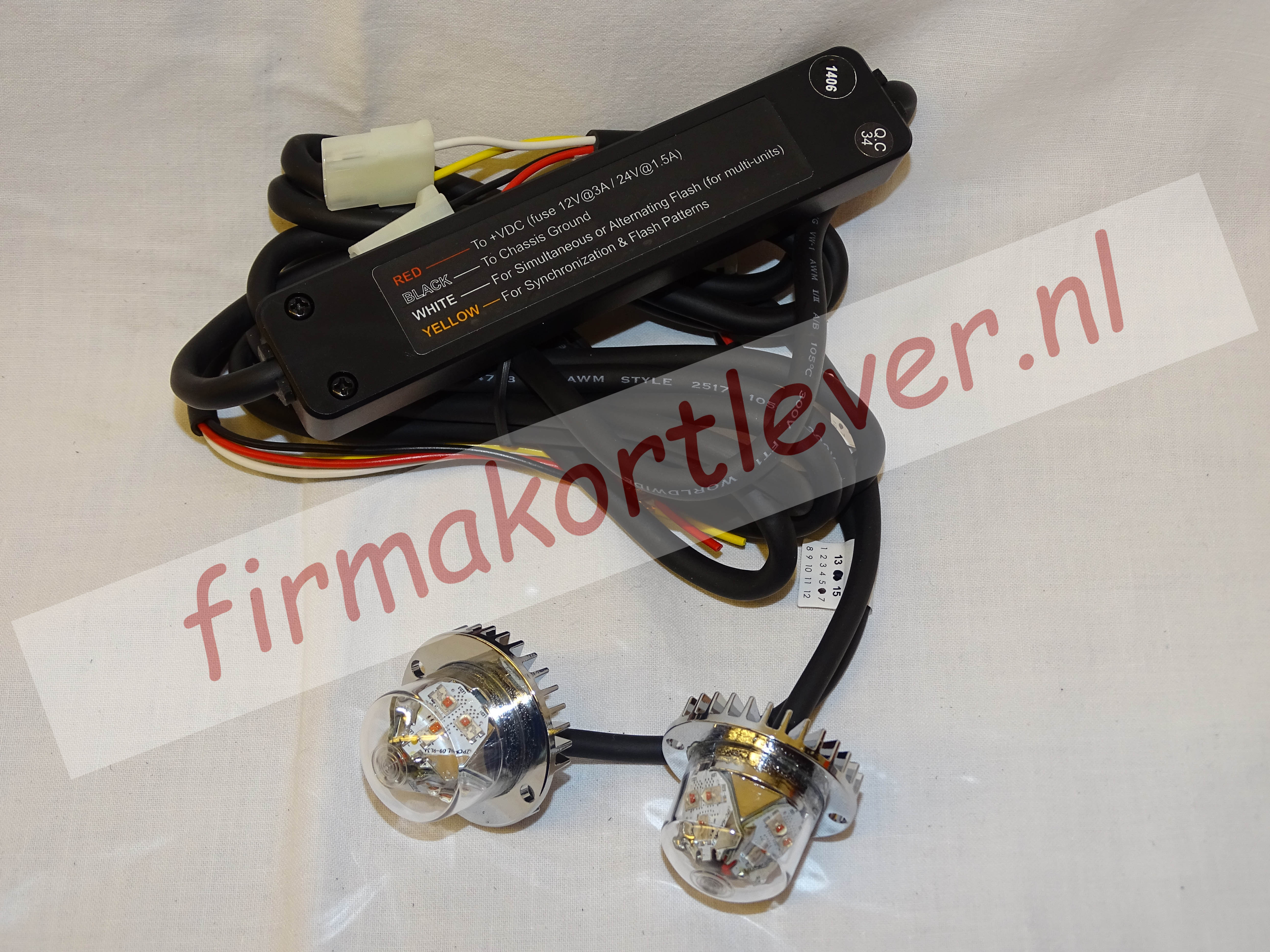 TRI HAL 09 undercover hide-a-way-set LED flitsers multi-voltage diverse kleuren