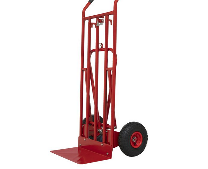 Steekwagen rood + steunwiel KKT