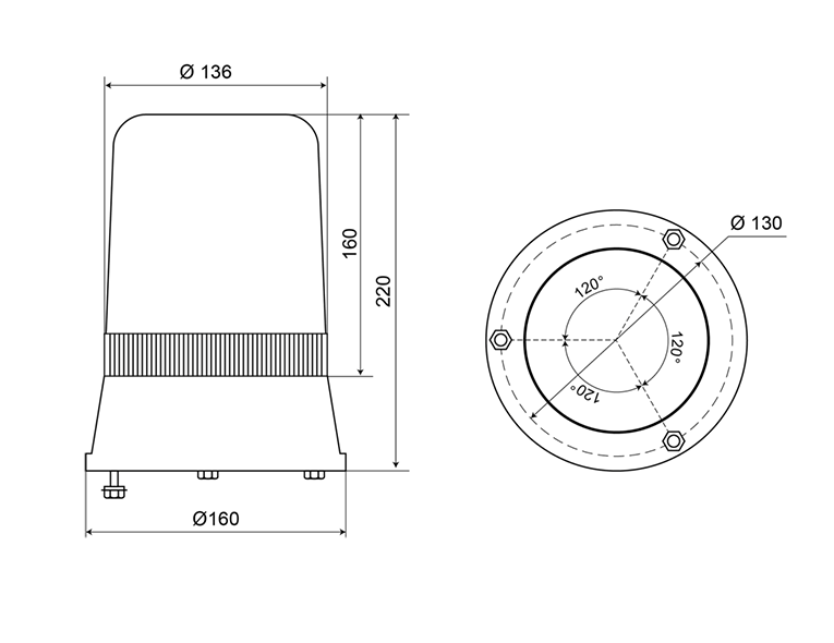 AEB "595" 24V zwaailicht groen KKT