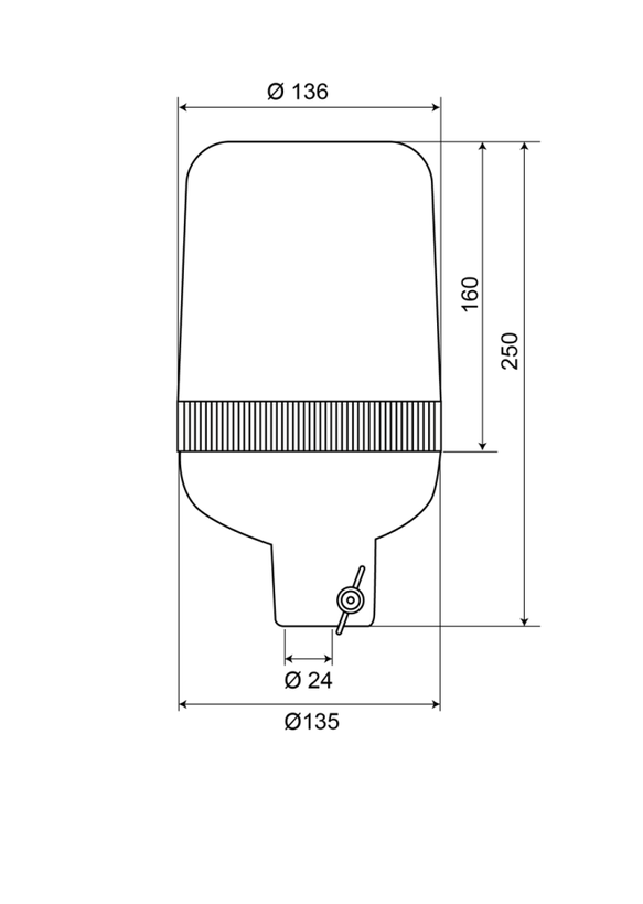 AEB "590" zwaailamp 24V helder KKT